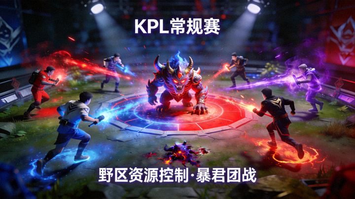 KPL常规赛野区资源控制与暴君团战画面